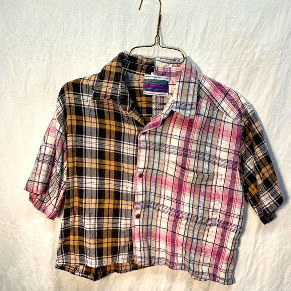 T shirt button up plaid shirt! - Picture 1 of 3